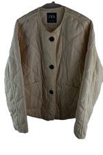 ZARA Beige Corduroy Jacket size S Womens Button Up Casual Outdoors Outerwear