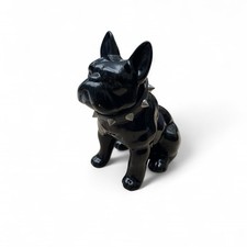 Black Ceramic Bulldog Figurine with Spiked Collar – a bold and stylish statement