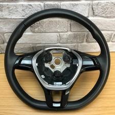 Genuine VW Flat Bottom black leather steering wheel 6C0419091. Polo 6R Caddy. 5D