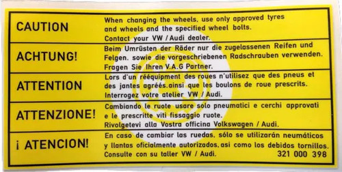 Sticker caution when changing - sticker,