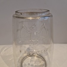 VINTAGE HURRICAN LAMP FUNNEL GLASS BAT TRADE MARK D.R.PATENT GERMANY MADE 6.5"