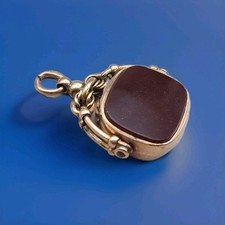 Antique 9ct gold spinner fob - 9ct,