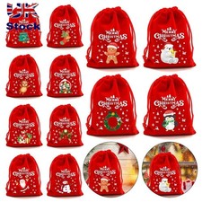 5/10pcs Drawstring Pouch Christmas Velvet Bags  For Christmas