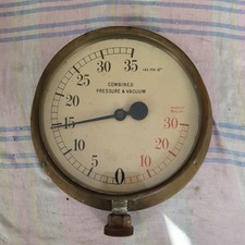 Vintage Brass Pressure Gauge -