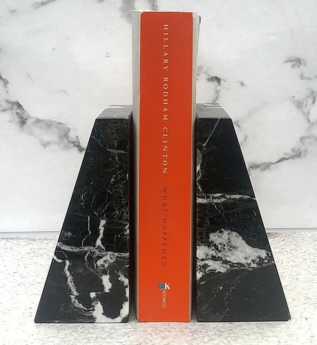 Pair vintage marble book - of,