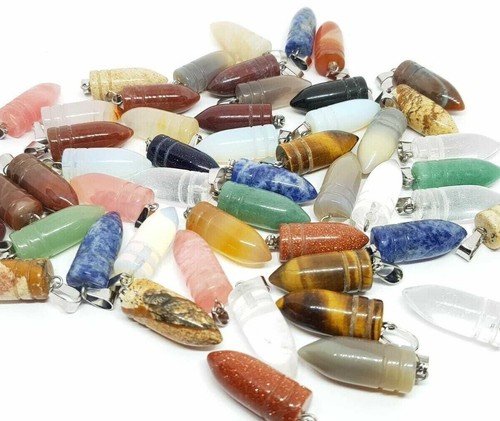 Quartz carved bullet necklace - quartz,