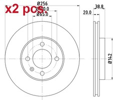 X2 PCS FRONT BRAKE DISC ROTOS