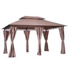 Garden Gazebo Brown Steel 4m x