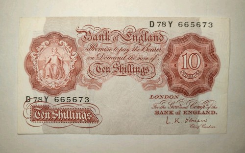 Bank england ten shillings - of,