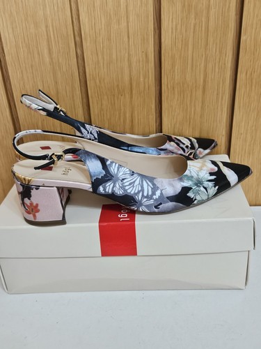 Hogl floral silk slingback