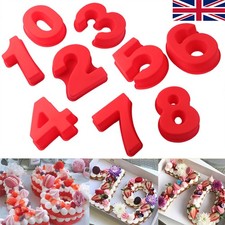 Food Silicone Number Mould 10in LARGE Birthday age Cake Baking Tin Mould 0-9 DIY