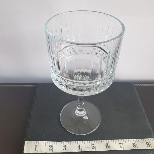 Large clear cut glass stemmed - cut,