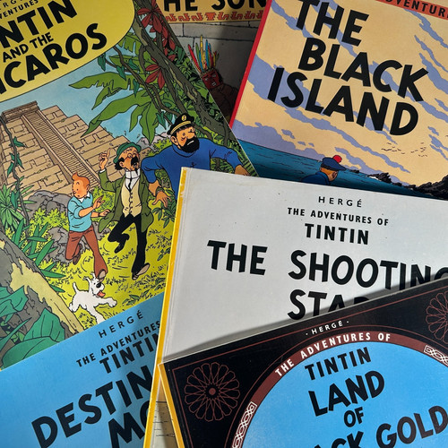 Vintage tintin books hergé - vintage,