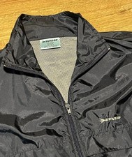 Vintage 80s/90s Dunlop Golf Navy M Windbreaker Full Zip Vented Mesh Lined