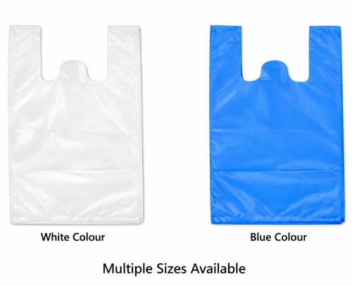 Bags with handles white blue - handles,