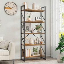 Tall Industrial Bookcase Display Storage Shelving Unit Shelf Stand Vintage Metal
