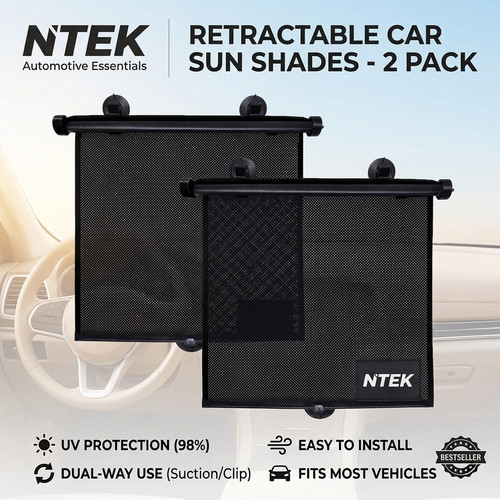 Ntek 2pc car - window, roller