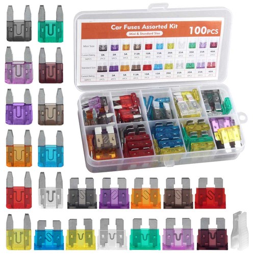 100pcs car fuses assorted kit - assorted,
