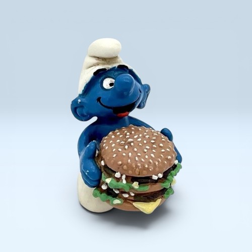 Vintage smurf holding big - vintage,