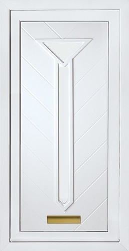 White full height upvc door - white,