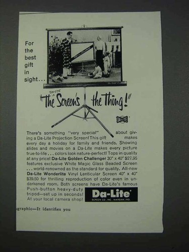 1959 lite projection screen - da-lite,