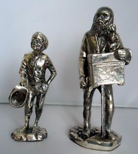 CRIES OF LONDON SILVER PLATED PEWTER - ORGAN GRINDER + MONKEY + BEGGAR BOY 