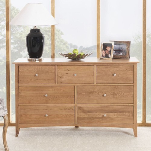 Oak chest drawers large 7 - oak,