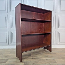 Antique Arts & Crafts Solid Oak Bookcase Vintage Wooden Shelving Unit Book Shelf