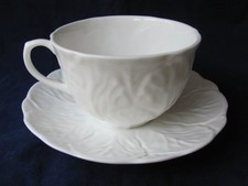 Wedgwood White Countryware Cabbage Leaf Embossed  Cup and Saucer Duo