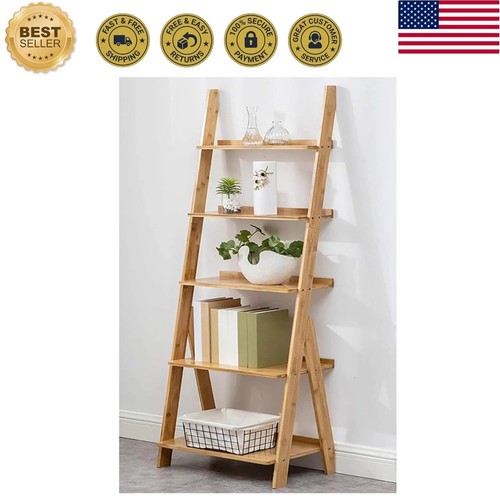 Tiers bamboo ladder shelf - 5,