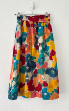 Mondi Skirt Vintage Women’s Colourful Tie Wrap Waist Midi 80s Size 38 UK 10