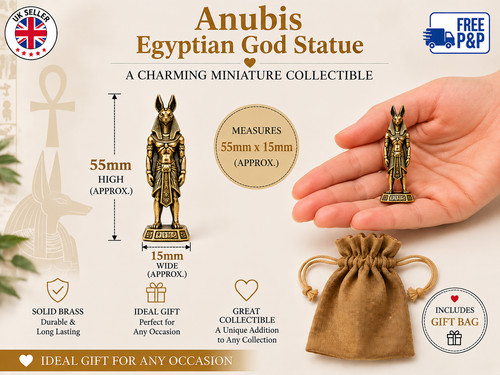 Brass egyptian anubis statue - brass,