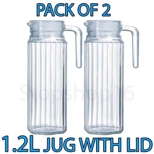 Slim glass fridge jug - 2, 1.2l