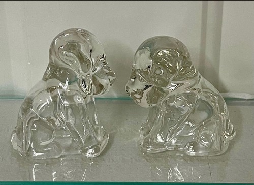 Vintage glass dog paperweight - glass,