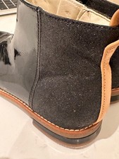 Clarks Girls Boots Patent Leather Zip Side Size 10F New