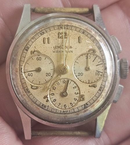 Rare lemania wakmann - lemania, stainless