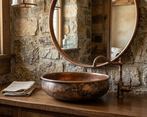 Vintage copper kitchen sink - vintage,