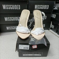 Misguided Women's wf clear pointed toe high heel sandals size 6/39