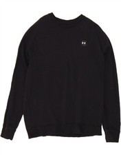 UNDER ARMOUR Mens Sweatshirt Jumper Large Black Cotton AV12