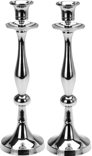 27cm tall silver candlesticks - silver,