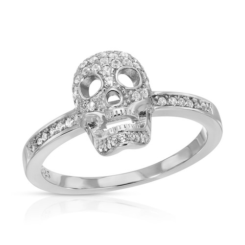 Sterling silver 925 skull head - silver,