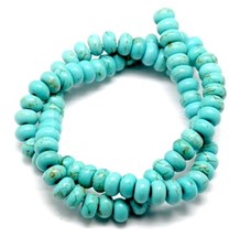 135pcs Rondelle Howlite Turquoise 6mm x 2.5mm Beads 1x Strand
