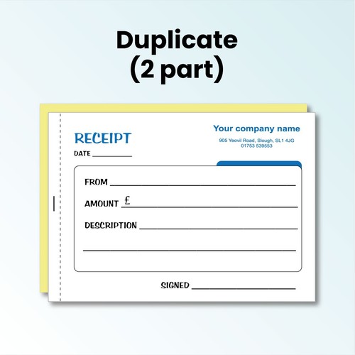 Personalised receipt books - a6,