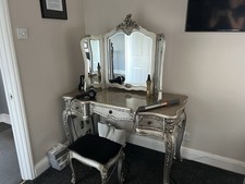 Ornate Dressing Table Stool And Mirror