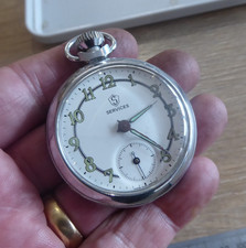 VINTAGE SERVICES GENTS POCKET WATCH , CHROME FINISH
