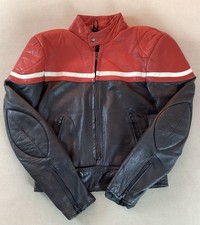 Vintage Leather Biker Jacket Motorcycle Jacket Goatskin EU Size 48 40”