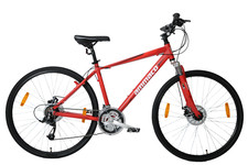 Ammaco Road Runner Hybrid Bike 700c Wheel Men's Red 19.5 Alloy Frame Disc Brakes