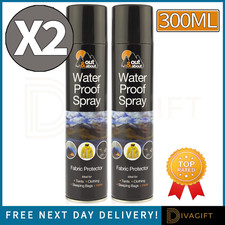 2 x WATERPROOF SPRAY 300ML FABRIC PROTECTOR FOR CLOTHING TENTS SHOES CAMPING NEW