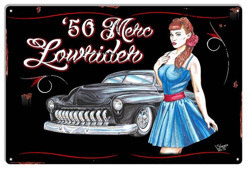Merc lowrider metal sign - merc,