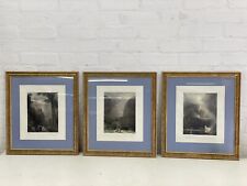 3 x English Hand Colored Etchings / Landseer / Framed